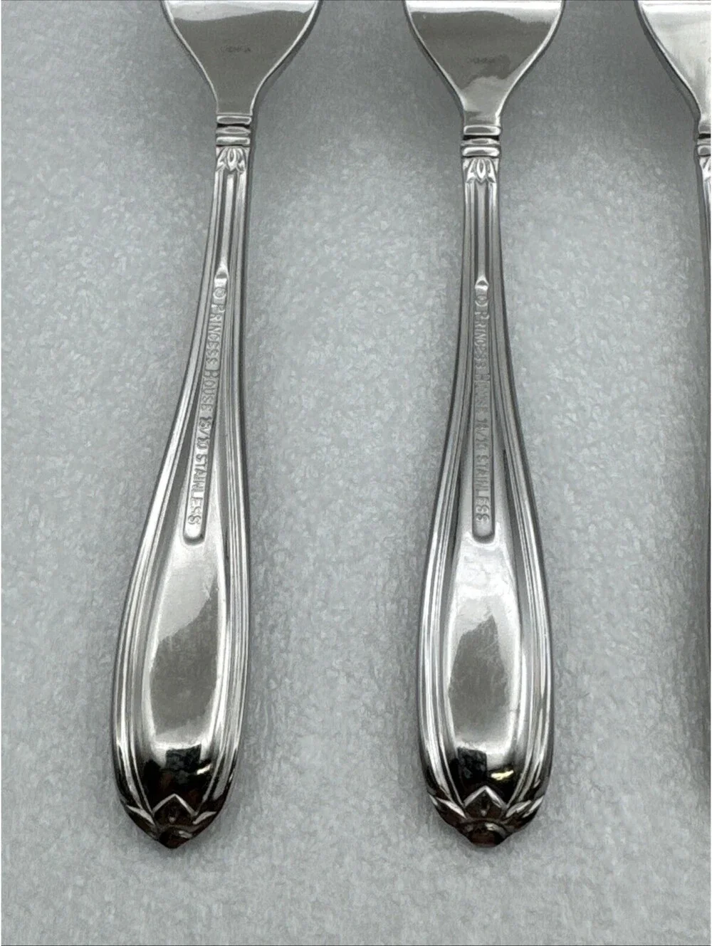 Set Of 4 Princess House BARRINGTON Salad Forks 18/10 Stainless Flatware 7”